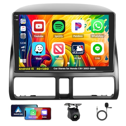 [4G+128G] Inefala Android 15 Autoradio pour Honda CRV 2002-2006 avec Wireless Carplay Android Auto,...