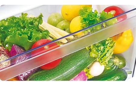 Vegetables in refrigerator crisper