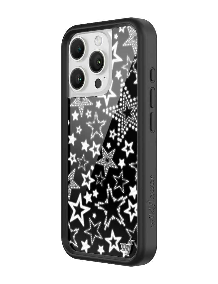Image of Wildflower Cases - iPhone 16 Pro Compatible - Star Girl Black | Impact-Certified 6.5 ft Drop Protection Case, Raised Protective Bumper, Cute Aesthetic Design, Women-Owned Small Business