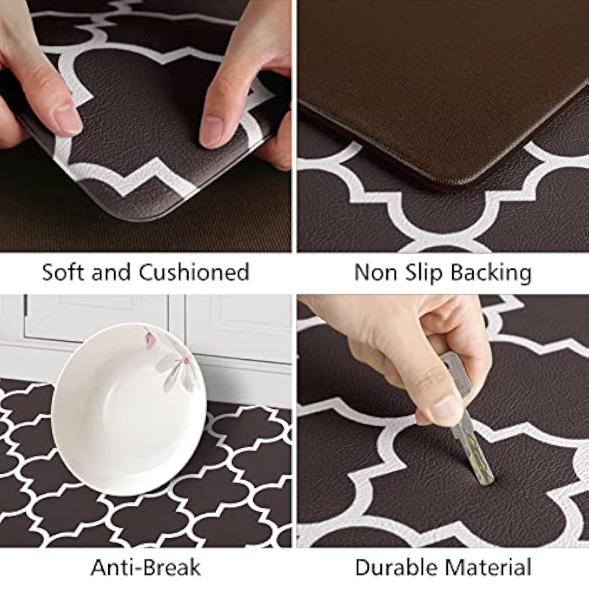 Cushioned Anti-Fatigue Kitchen Mat Set of 2