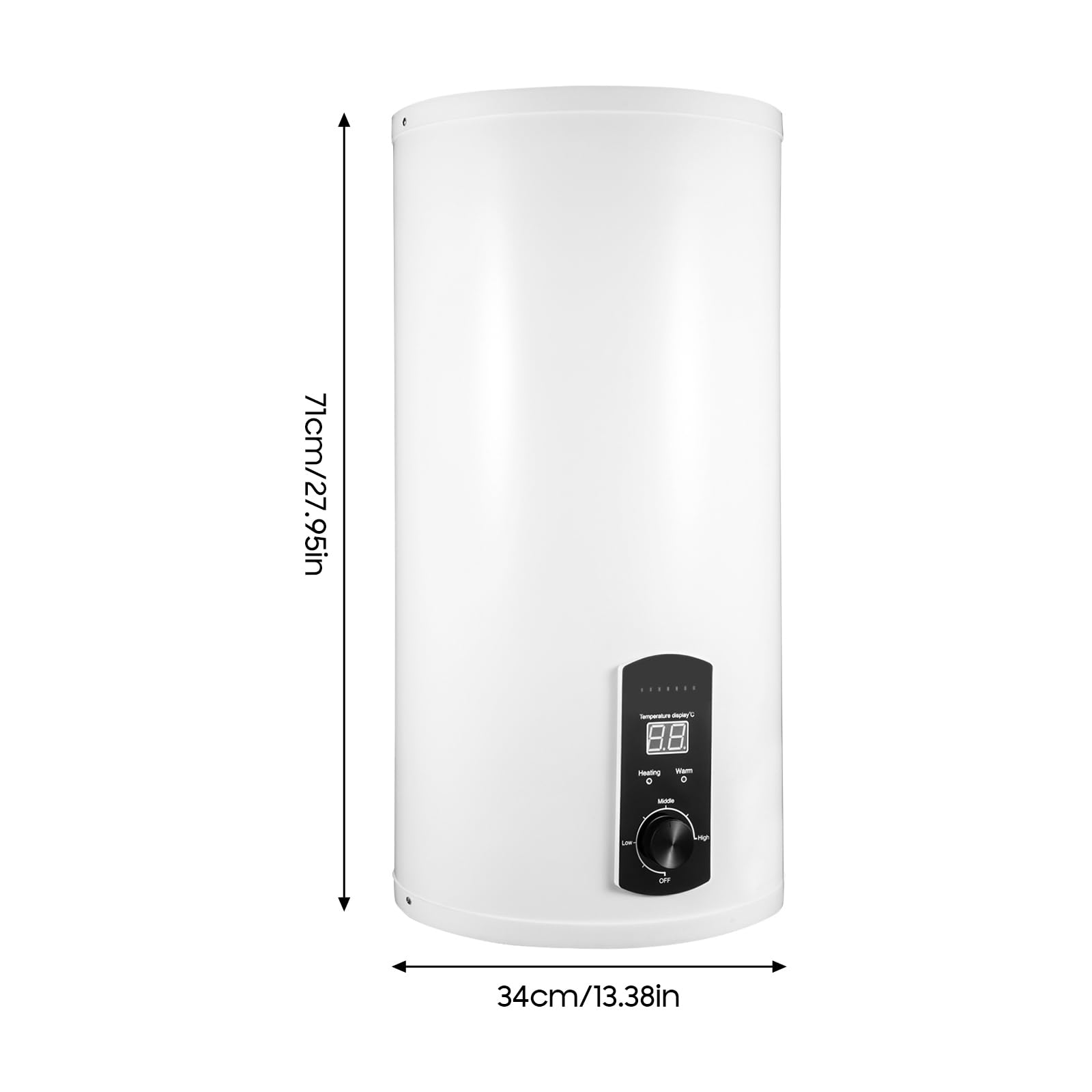 Scaldacqua elettrico 80L verticale 2000W scaldabagno con display digitale per bagno cucina caravan IPX4 spina EU facile da montare