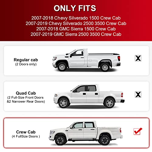 Estribos laterales negros para Chevy Silverado 2007-2018 miniatura 5