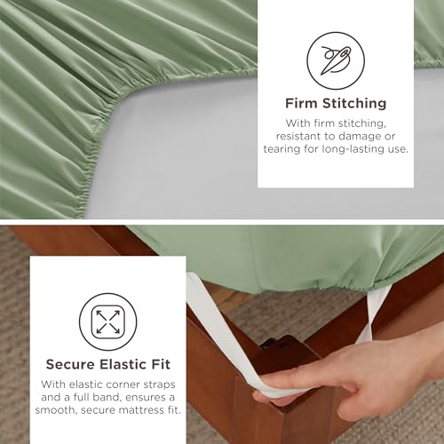 Image of Bedsure Deep Pocket King Sheet Set - Fits Mattresses Up to 21 Inches Thick - 4 Piece GentleSoft Bed Sheets, Moisture Wicking, Soft & Cooling Bedsheet & Pillowcases, Easy & Secure Fit, Light Green