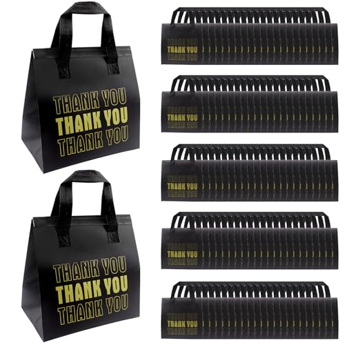 110 Pcs Thank You Insulated Bags for Food Delivery Bulk
