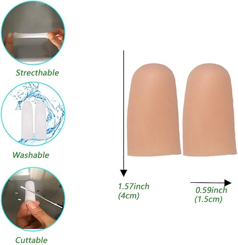 Miniatura 5 de Protectores de dedos de gel para dedos, protectores de silicona para las yemas de los dedos, cañones ideales para dedos en gatillo, artritis de