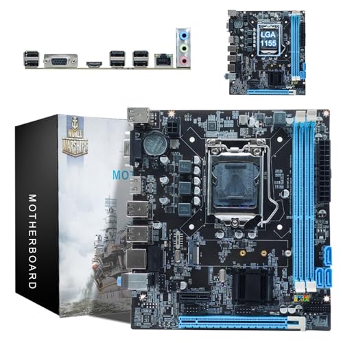 Sxhlseller Placa Base Micro ATX, Ranura para CPU LGA 1155, DDR3 de Doble Canal, M.2 NVMe NGFF, Alimentación Trifásica, Salida HD VGA, para LGA1155 Socket I3 I5 I7
