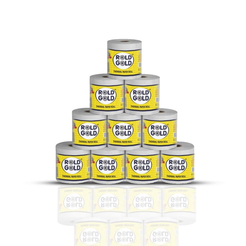 Rold Gold Pos Thermal Paper Roll Ideal for Billing, POS Machine (3 Inch-79mmx 30Mtr Length) Better Quality Paper Roll With Good Thickness (Pack Of 50)