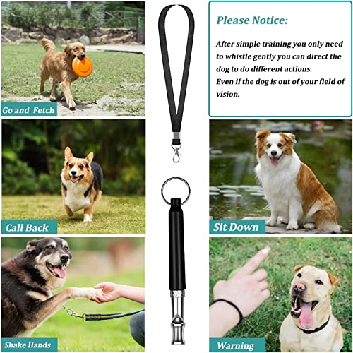 Dog Whistle, 2 Pack Professional Ultrasonic Dog Whistle To Stop Barking, Recall Training, Adjustable Ultrasonic Silent Dog Whistle Training To Stop Barking Control Devices For Dog,With Black Lanyard #TOP3