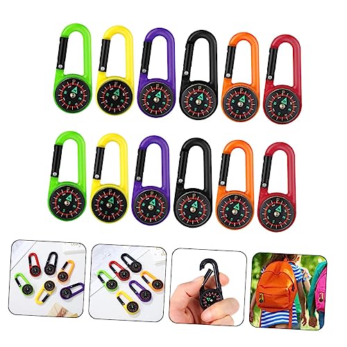 12 brújulas carabinero portátiles para camping miniatura 5