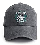 Cruise Essentials for Men Women, Cruise Hair Don't Care Hat, Adjustable Washed Cotton Embroidered Boat Sun Beach Baseball Cap, Fathers Day Birthday Gifts for Mom Dad Captain Sailor Cruise Lovers