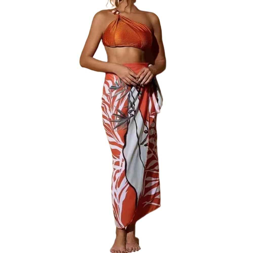 Conjunto de Bikini de Cintura Alta de poliéster con un Hombro