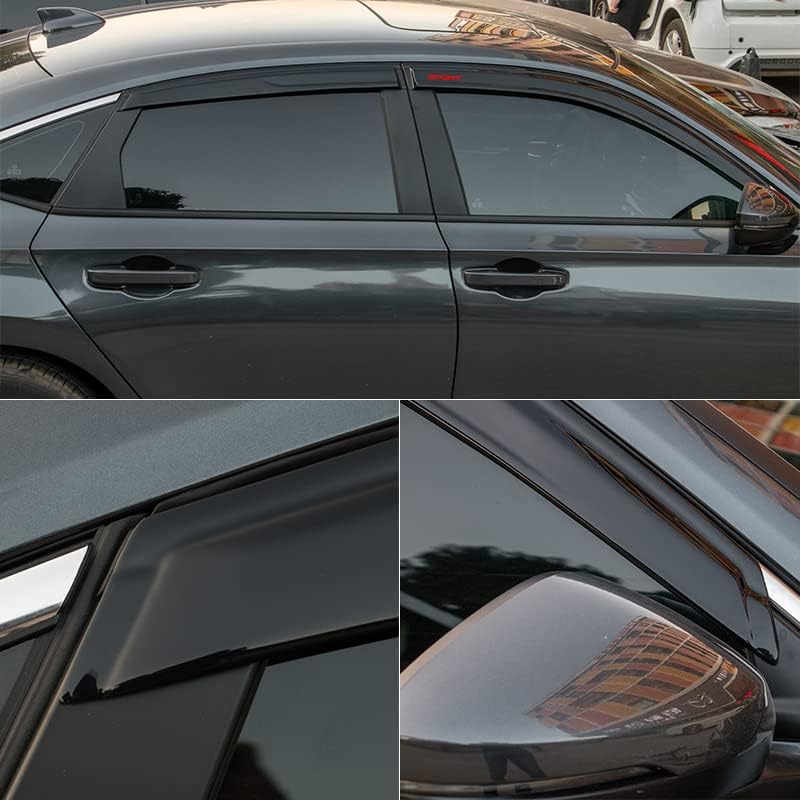 Miniatura 2 de EVPROXP - Visera de protección contra la lluvia compatible con Honda Civic Sedan 2022 de 4 puertas, deflector de ventilación de ventana lateral,
