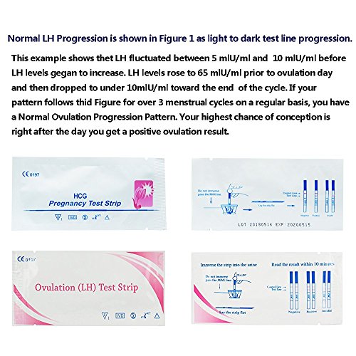 Ovulation Kits for Women Pre 25 LH Ovulation Test Strips and 5 HCG Pregnancy Test Strips Kit LH Ovulation Test Strips for Women - Thumbnail 2