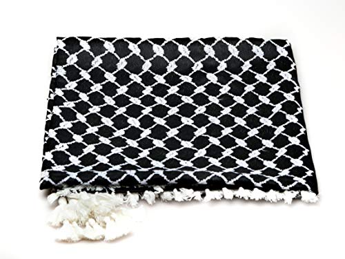 Image of MORA Premium Shemagh Scarf - Beautiful Gift Box - Large Arab Tactical Military Desert Head Neck Keffiyeh Wrap with Tassels