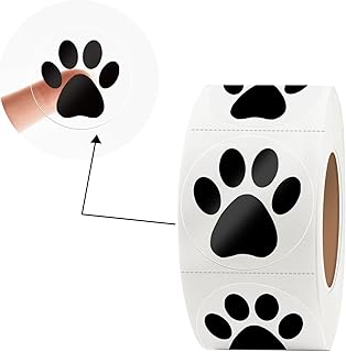Paw Stickers, Clear Paw Prints Stickers, 500 Pcs 1 Inch Puppy Dog Paw St...