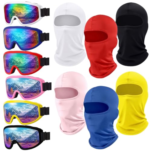 Image of Chicingyou 6 Set Ski Goggles with Masks, Motorcycle Dirt Bike Atv Motocross Goggles UV Protection Dustproof for Men Women