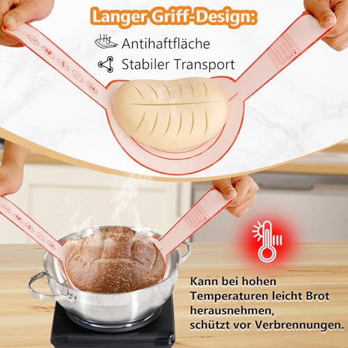 Brotgärkorb -Set- aus Silikon (23cm rund & 25cm oval) – Sauerteig-Gärkorb (inkl. Teigschaber, Rostmesser, Gärtuch & mehr) – faltbar… – Ansicht 6