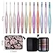 Mdoker Newest Aluminum Crochet Hook Set with Case Ergonomic Grip Crochet Hooks,Non-Slip Hooks for Arthritic Hands, Perfect Crochet Gift for Women,3mm-10mm