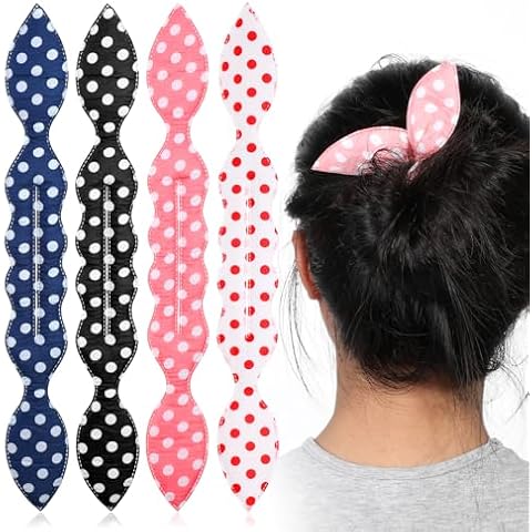 Nogeqi Polka Dot Hair Bun Maker Set Cover