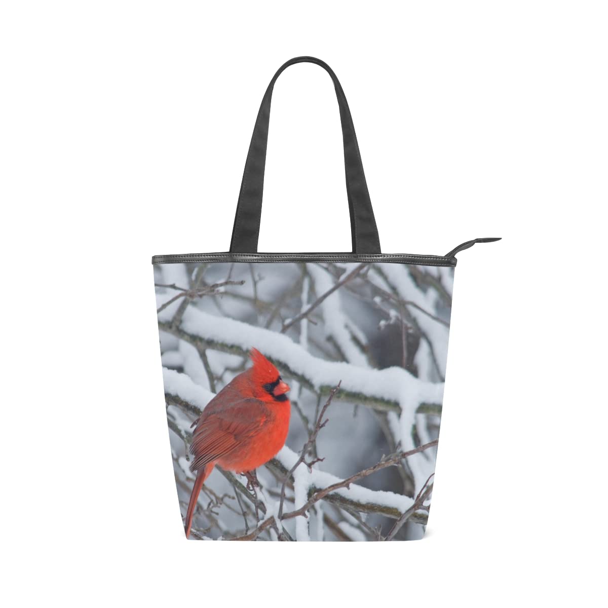 Large Capacity Tote Bag For Women Photograph Brilliant Red Male Northern Cardinal Womans Tote Bags For Women Work Travel Shopping 11×4×13.6 Inch
