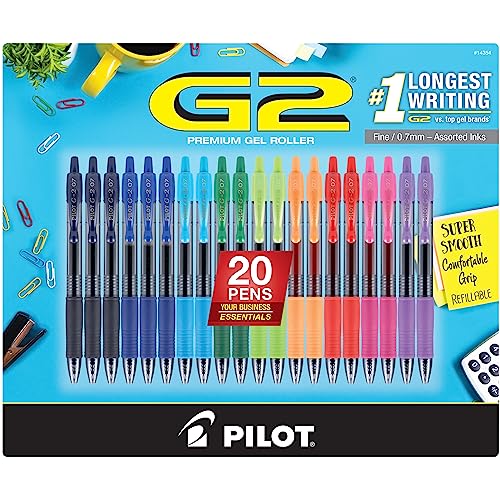 PILOT Pen G2 Assorted Premium Gel Ink Pens, Retractable And Refillable