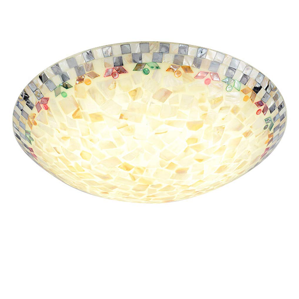 LANMOU Tiffany Ceiling Lamp with Handmade Seashell Decorative Glass Lampshade Creative Ceiling Light for Living Room Bedroom Kitchen Island Hallway Loft, Ø50cm