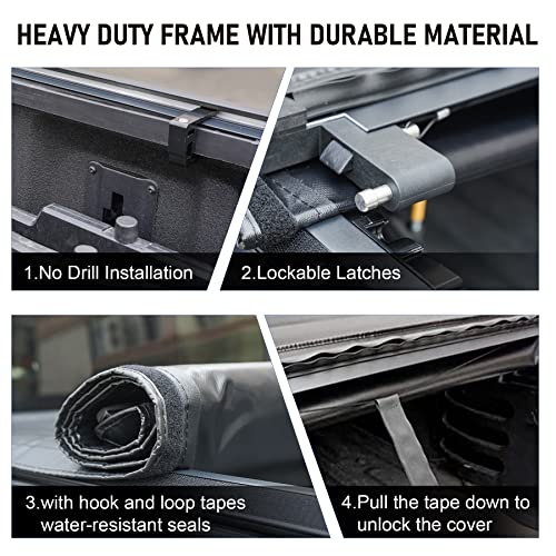 Jdmspeed Soft Roll Up 6.5Ft(78.8In) Truck Bed Tonneau Cover Compatible With 2007-2013 Chevy Silverado/Gmc Sierra 1500,Truck Bed Cover With Led Light And 118 Inch Waterproof Strips #TOP2