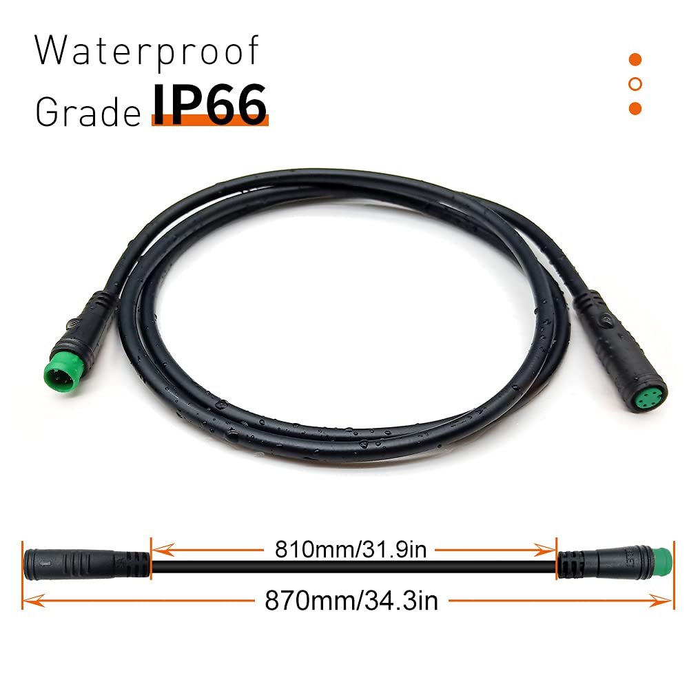 Dbrand Extension Cable 2Pin/3Pin/4Pin/5Pin/6Pin/9Pin Plug Waterproof Connector for Ebike Kit,Display/Ebrake/Throttle/Shift Sensor/Hub Motor/Mid-Motor Signal Extension Cable (5PIN Male-Female)