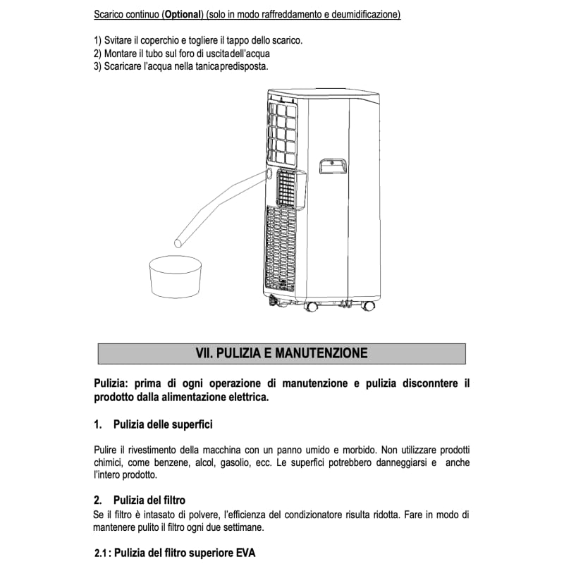 Condizionatore senza unità esterna portatile Over Wi-fi Incluso da 12000 btu D.OVER12PORTW Climatizzatore in pompa di calore in classe A Trasportabile