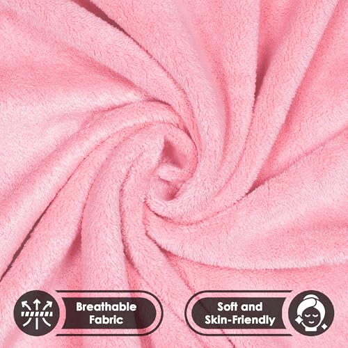 Image of Story@Home Towel for Kids with Hood | 300 GSM (80 X 80CM) Quick Dry Kids Towel | Soft Lightweight Baby Wrap for Beach |Pool Towel for Boys & Girls |Kids Microfiber Towels for Bath - Pink - Bunny