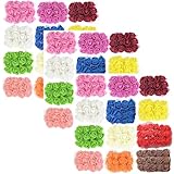 WISTART 432 Pcs Mini Artificial Rose Flower Heads Real Looking Foam Fake Roses Heads for DIY Wedding Flowers Accessories Bridal Hair Clips Headbands Dress Decoration(Mulit)