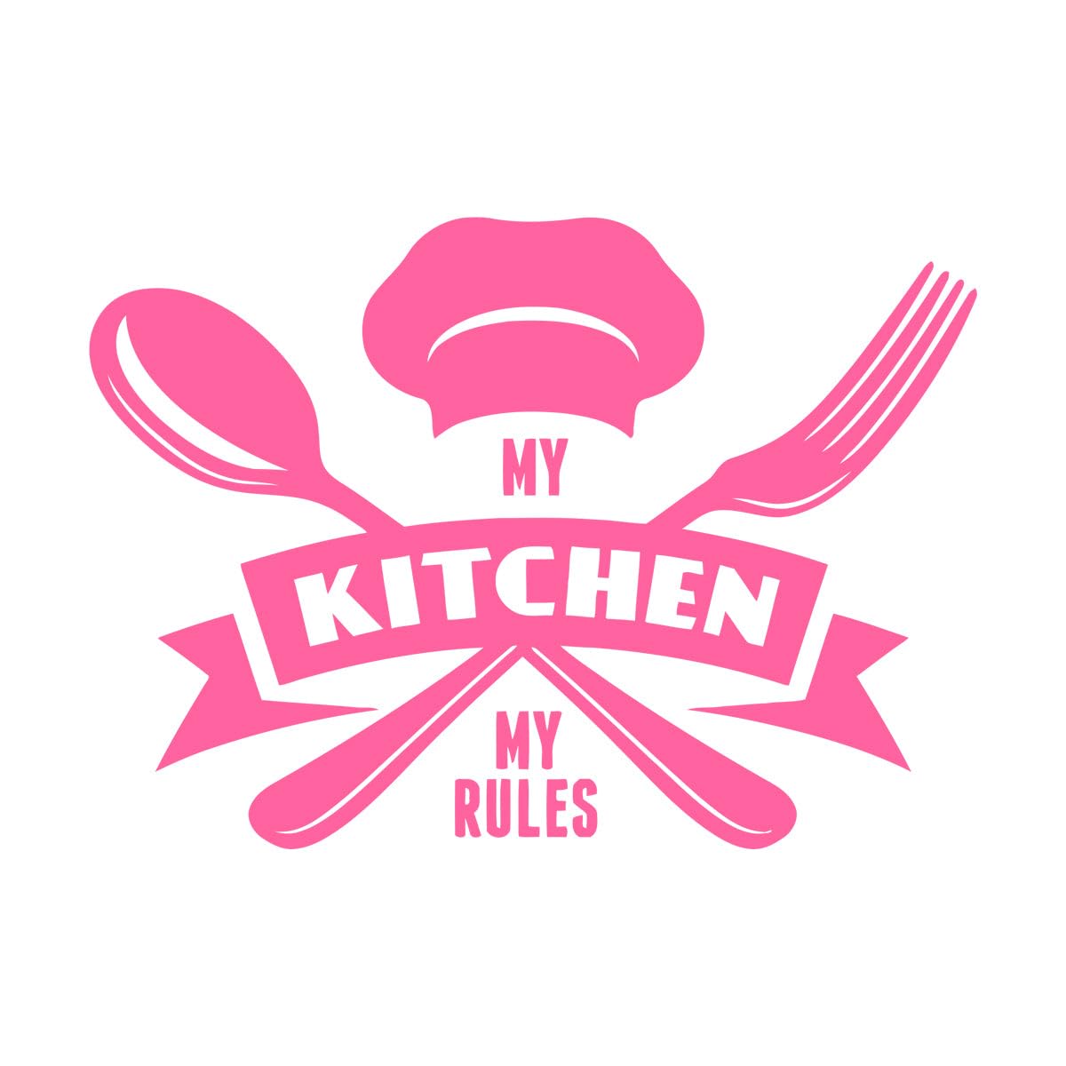 Kitchen Wall Decal Quote Kitchen Tagline My Kitchen My Rules Wall Sticker for Kitchen Restaurant Decor Mrual Vinyl Decals Extra Large - 60x84cm