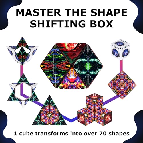 Image of Shashibo DODECA Magnetic Puzzle Cube, Sensory Fidget Toy for Adults & Kids, Stress Relief Fidget Toy for All Ages, Cool Fidget Toys for Desk, Shape Shifting Box, 100+ Possible Shapes