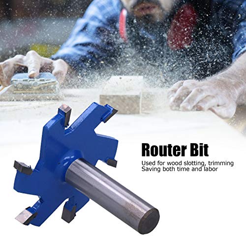 T-Slot Router Bit 6-Flute Woodworking Alloy Carbon Steel Extended Shank(1/2 Shank)