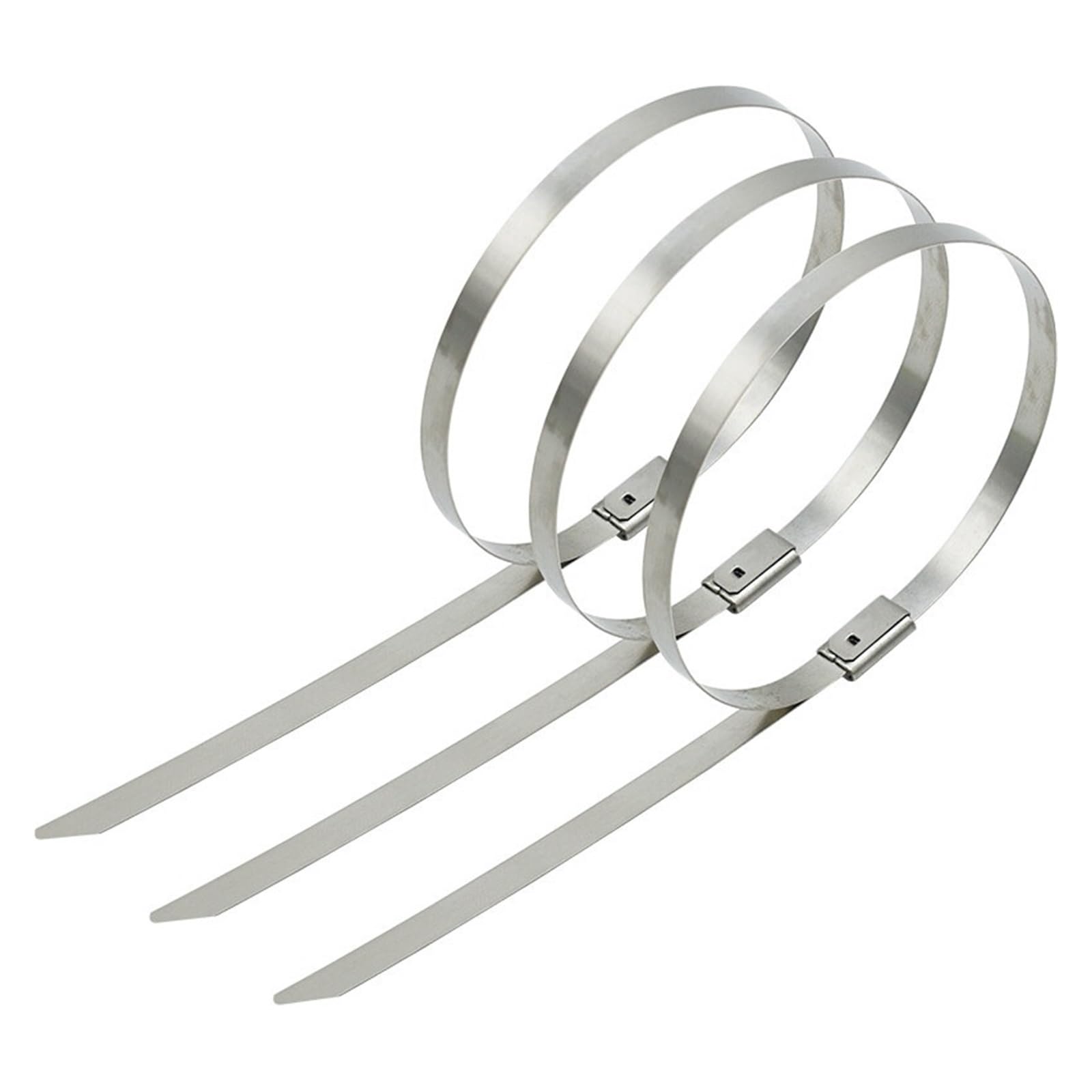 Metal Cable Ties, 304 Stainless Steel Self-Locking Cable Ties(4.6x100mm 10pcs)