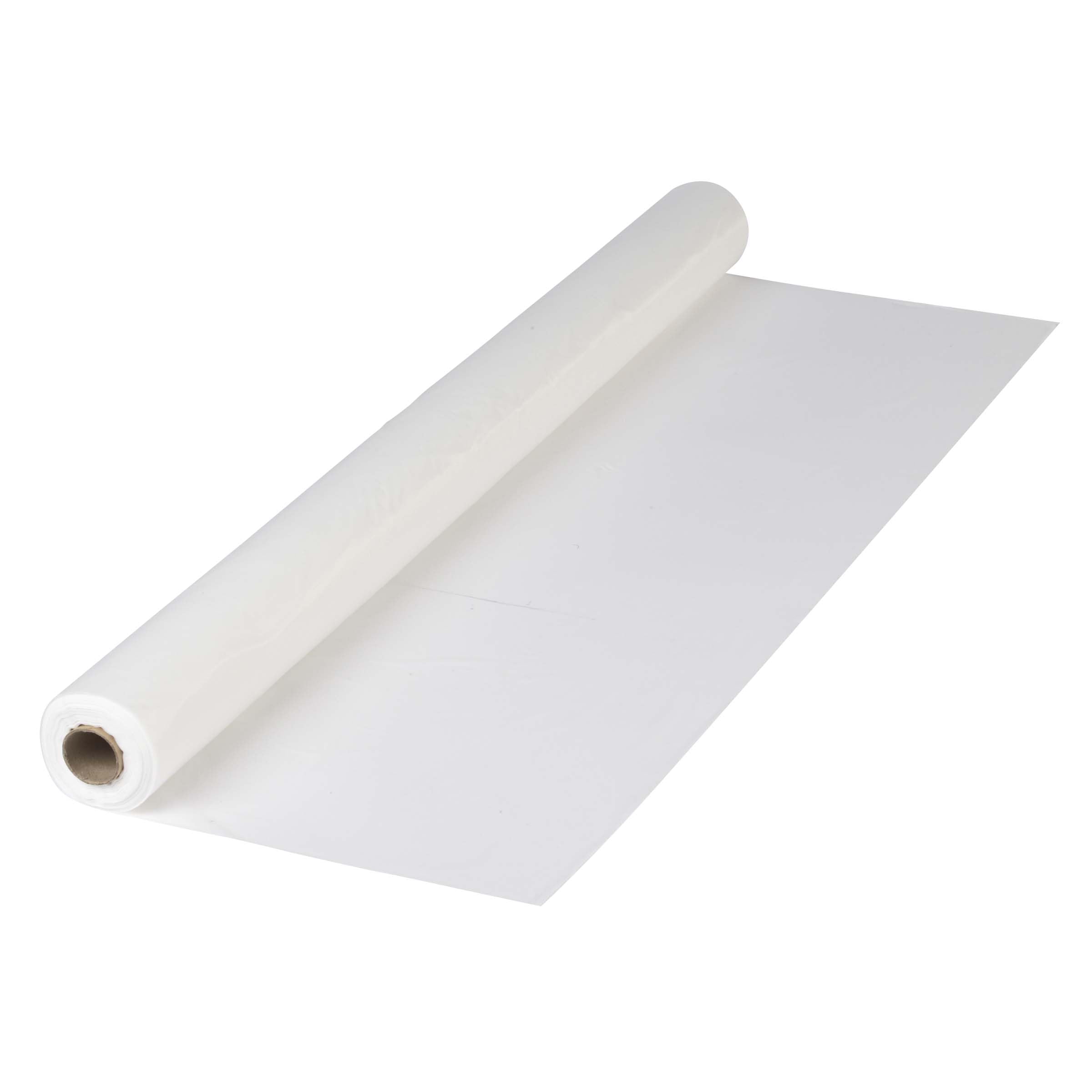 Nappe en rouleau plastique blanc pour protéger facilement vos tables