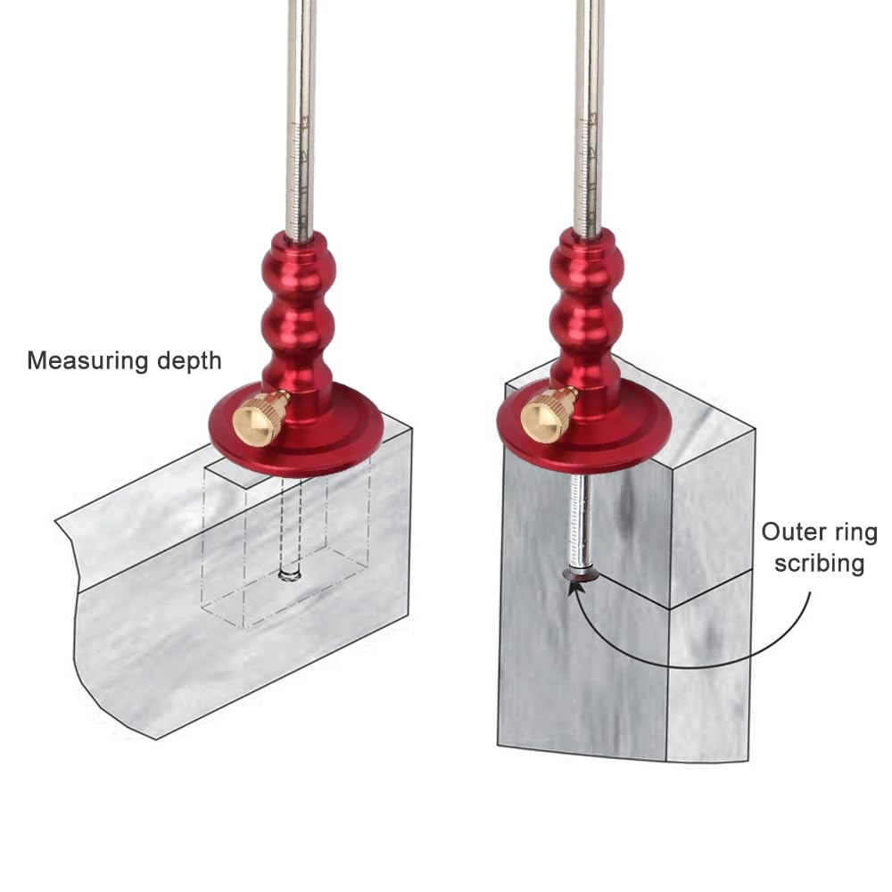 YUMILI Wheel Marking Gauge, Mortise Gauge with Knurled Button - Image 3