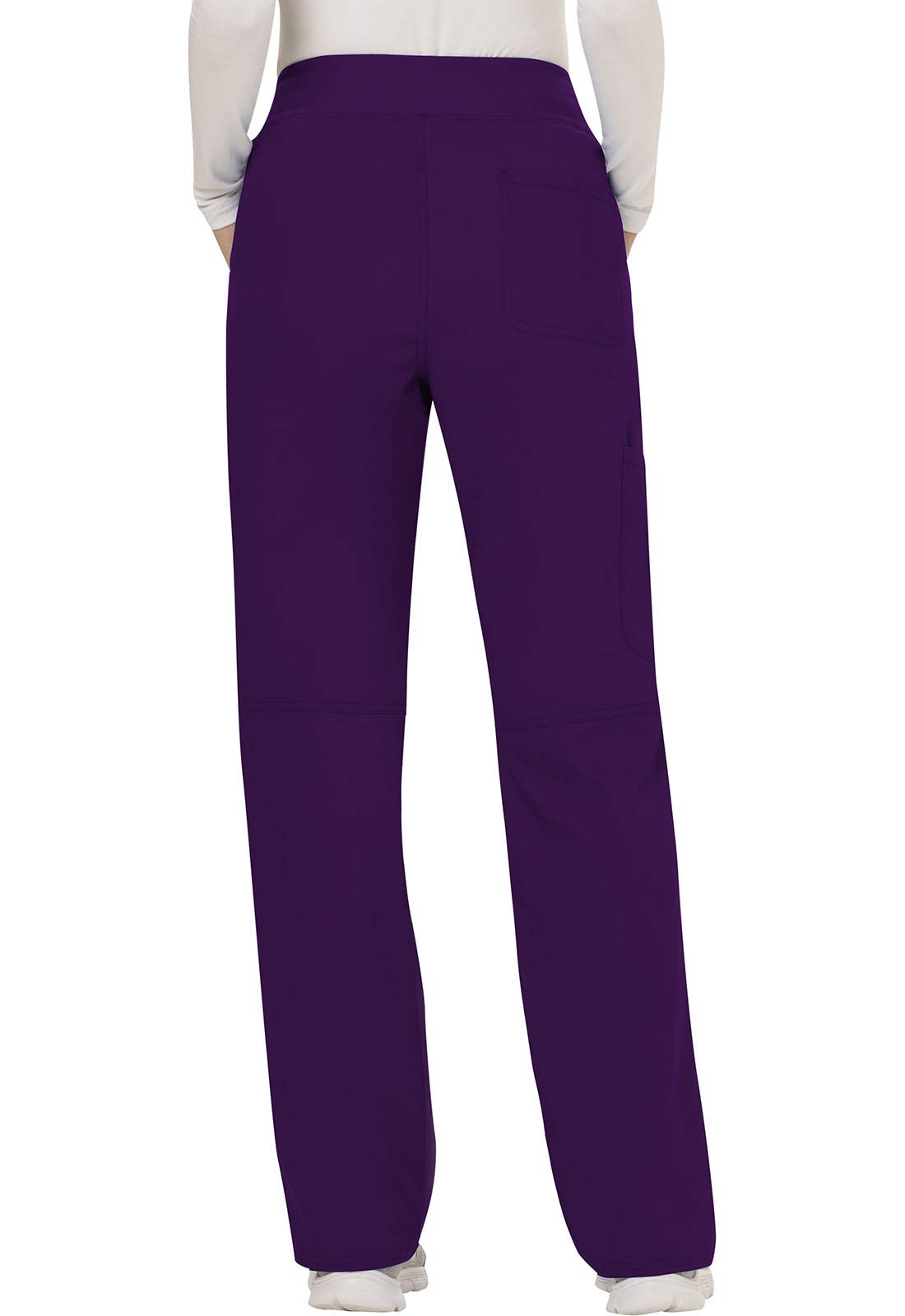 Cherokee Conjunto de uniforme médico para mujer, ajuste clásico moderno WW610 con pantalón de pierna recta y tiro medio, WW110, berenjena - L Top/L Petite