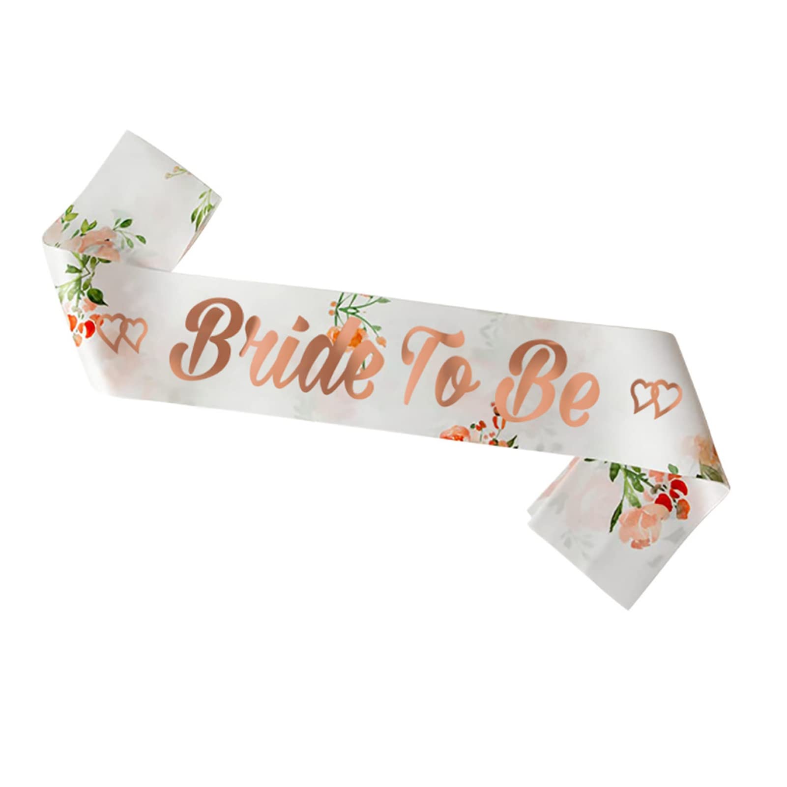 Maggidea Bride to Be Hen Party Sash White Satin Floral Sash with Gold Text for Women and Girls Bachelorette Parties Hen Do Night Bridal Party Favours Wedding Accessories