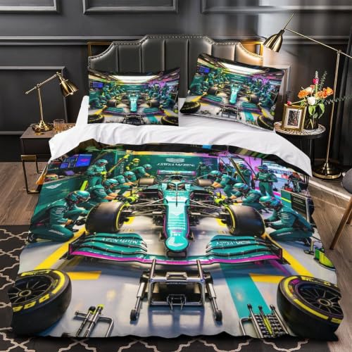 Housse de couette Aston Martin Racing 200x200 parure lit microfibre