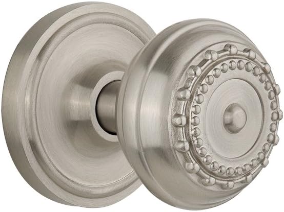 Nostalgic Warehouse Classic Rosette with Meadows Door Knob, Double Dummy, Unlacquered Brass