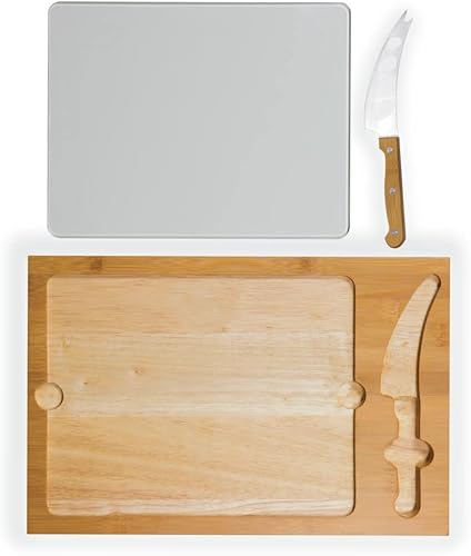 Miniatura 4 de PICNIC TIME NFL Football Field Icon Glass Top Cutting Board & Knife Set, (Parawood & Bamboo)