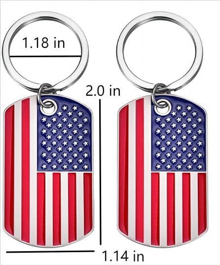 MIXJOY American Flag Keychain - 2 Pack Patriotic US Keyrings, Souvenir Gifts for 4th of July, Labor Day, and Veterans' Day Festivities - Image 4
