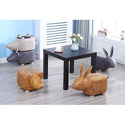 Petit tabouret en bois massif gris clair au design soigné - 7
