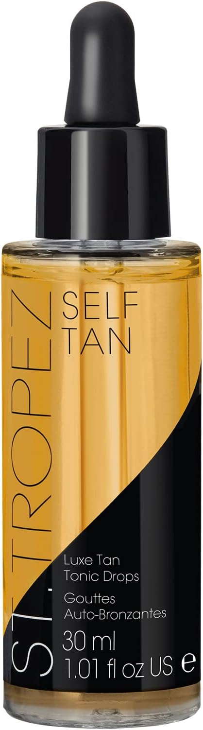 Luxe Tan Tonic Glow Drops, 5-in-1 Face Self Tanning Drops, Niacinamide, Hyaluronic Acid, Vitamin C & E, Vegan, Natural & Cruelty Free, 1 Fl Oz