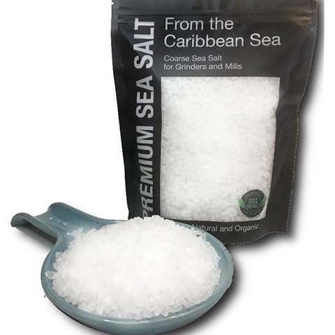 2 lb Premium Caribbean Real Sea Salt For Grinder Refill 32oz , Kosher certified, Rock Salt For Grinder, Clean Sea Salt, Organic Salt Unrefined natural salt, non-iodized salt, Gourmet, Grinder Refill, Sal Marina, coarse salt, sal de mar Cover