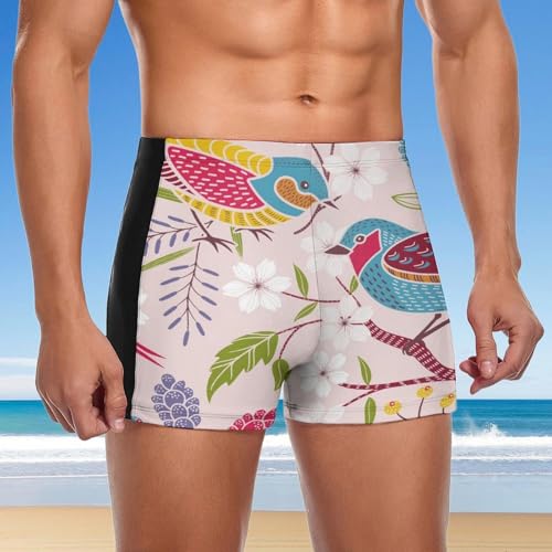 Short de bain homme oiseaux colorés la solution contre les irritations avec doublure douce