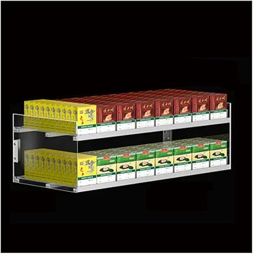 Estantes de exhibición de tienda, empujadores de cigarrillos automáticos, soporte de exhibición de cigarrillos montado en la pared, caja de acrílico