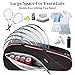 Ytonet Tennis Bag 6 Rackets, Large Tennis Racket Bag for Men Women with Insulated Pocket Shoe Compartment Water Resistant 3-Ways Carry Padded Badminton Cover for Pro/Team/Familiy Training, Black