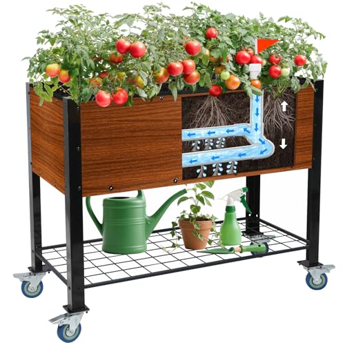 The Home Cult Raised Garden Bed with Legs and Wheels, Self-Watering Planter Box, 36x16x30 in Elevated Raised Bed with Drainage Hole, Built to Withstand Sun, Rain, and Wind for Up to 2 Years by The Home Cult - Used condition - US$102.42